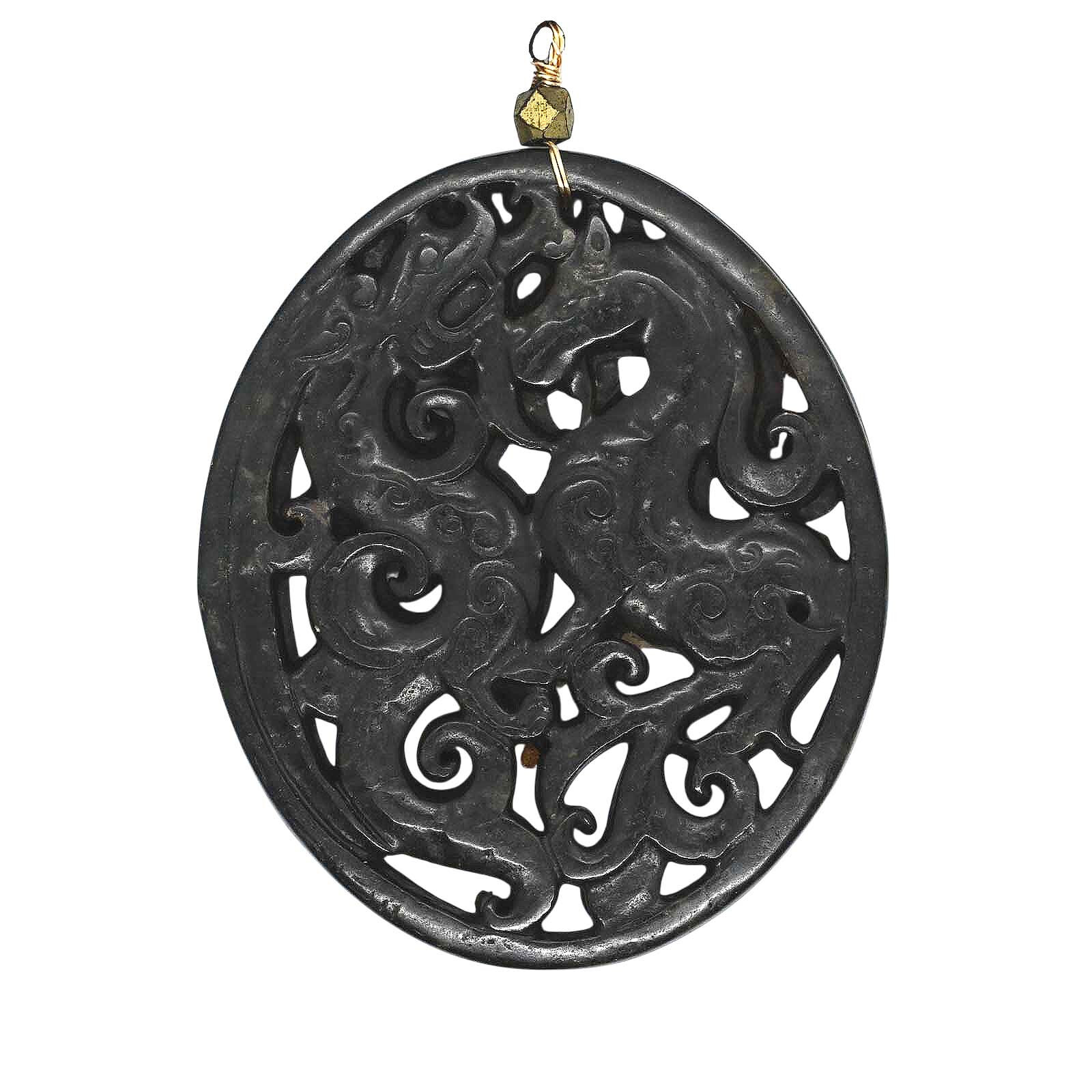 Black Horse And Dragon Lucky Amulet Necklace