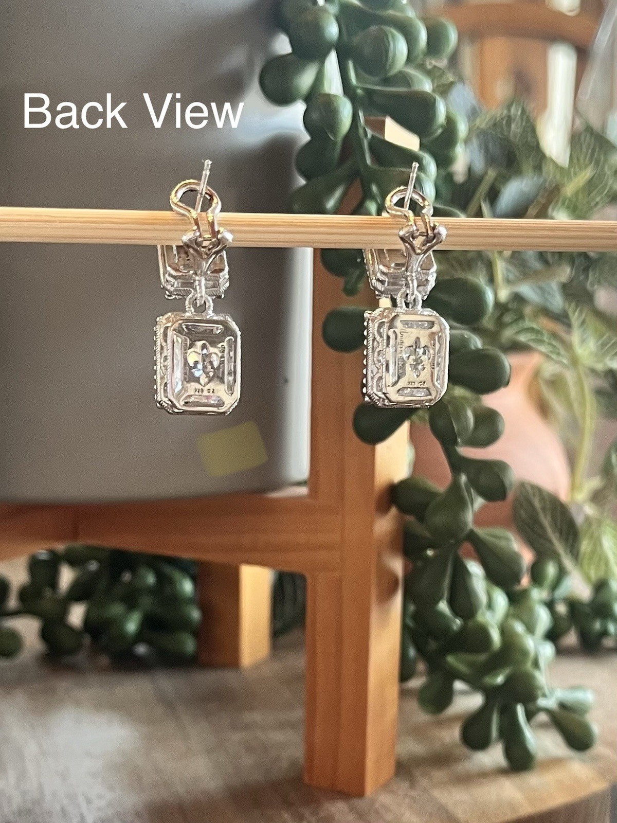 Judith Ripka Sterling Silver Diamonique CZ Double Drop Earrings NWT QVC