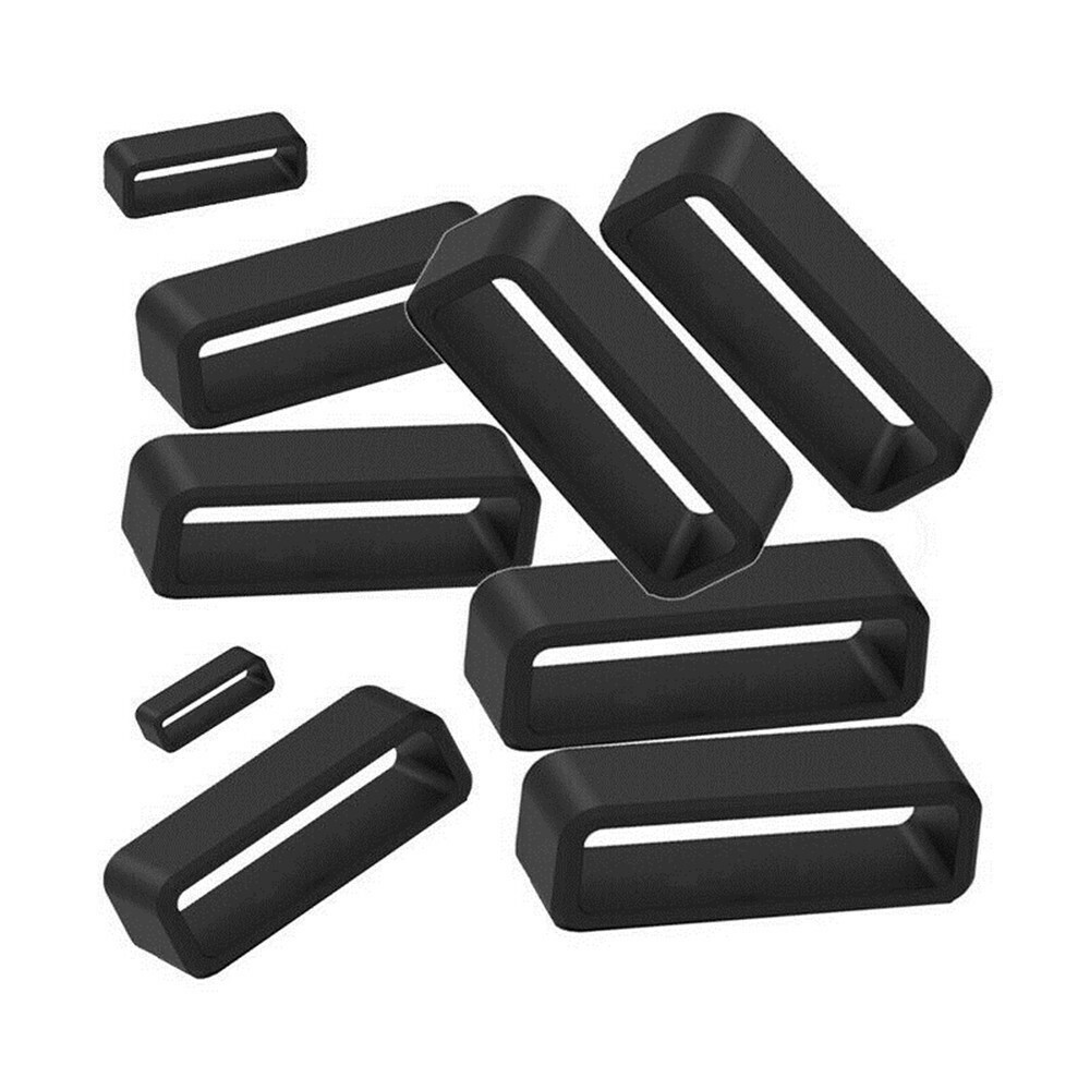 2pcs Silicone Watch Band Strap Hoop Loop Retainer Buckle Holder Ring Keeper