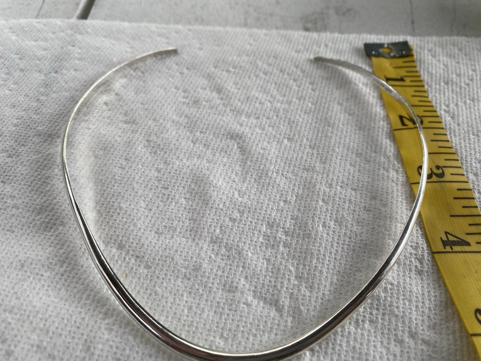 925 Sterling Silver V Shape Collar Choker Necklace Minimalist from Mexico
