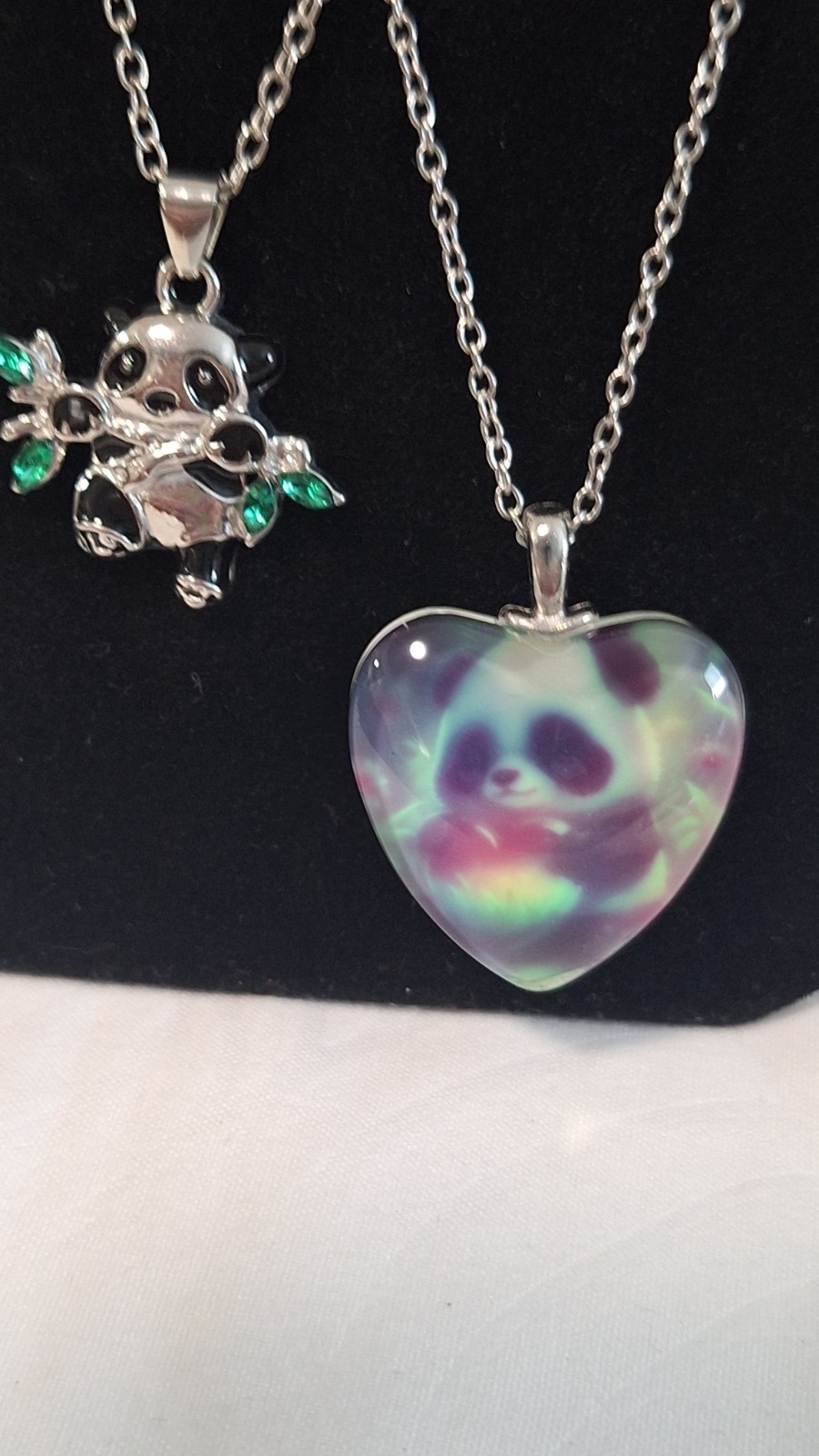 Silver Tone Layered Heart Rhinestone Charm Pendant Cable Chain Necklace Quote