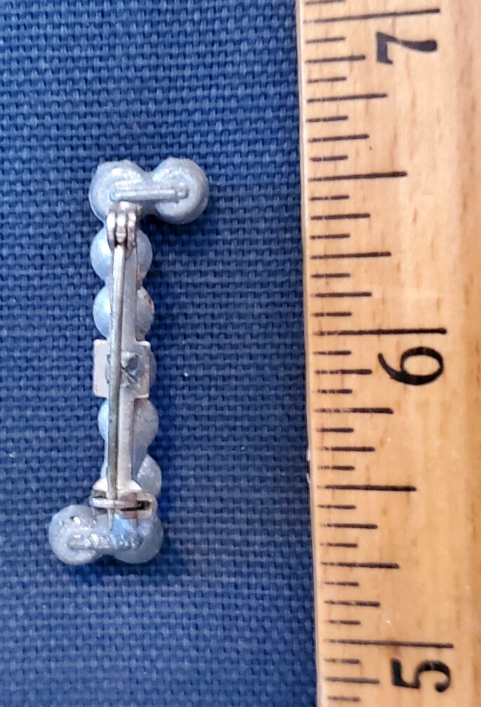 Unusual Vintage 1″ Bar Brooch Pin with Faux Jewels