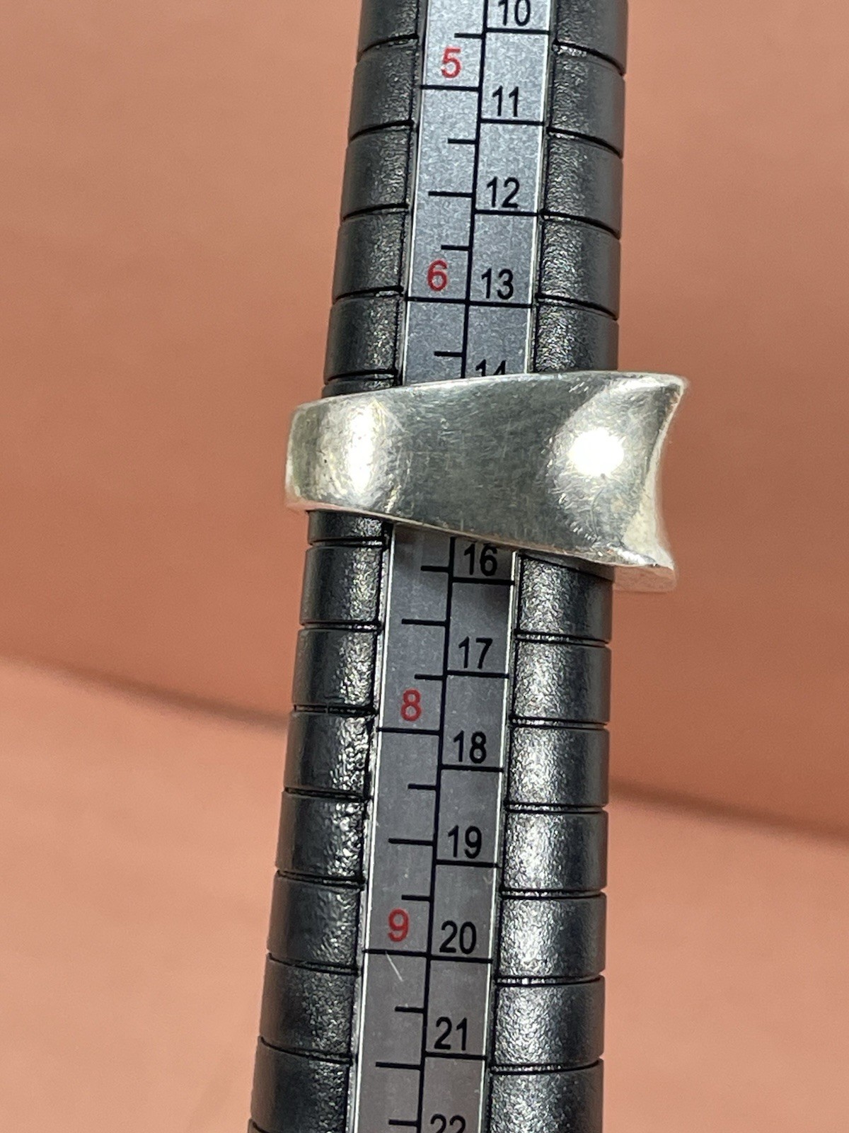 Vintage Sterling Silver 925 Modernist Ring Contoured Saddle Size 6.75 14 grams