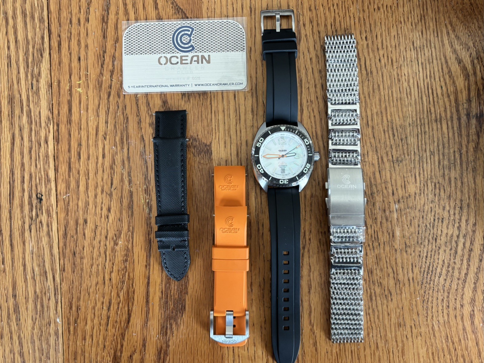 Ocean Crawler Core Diver Watch – Unworn Mesh Bracelet and Extra Straps – LOOK!