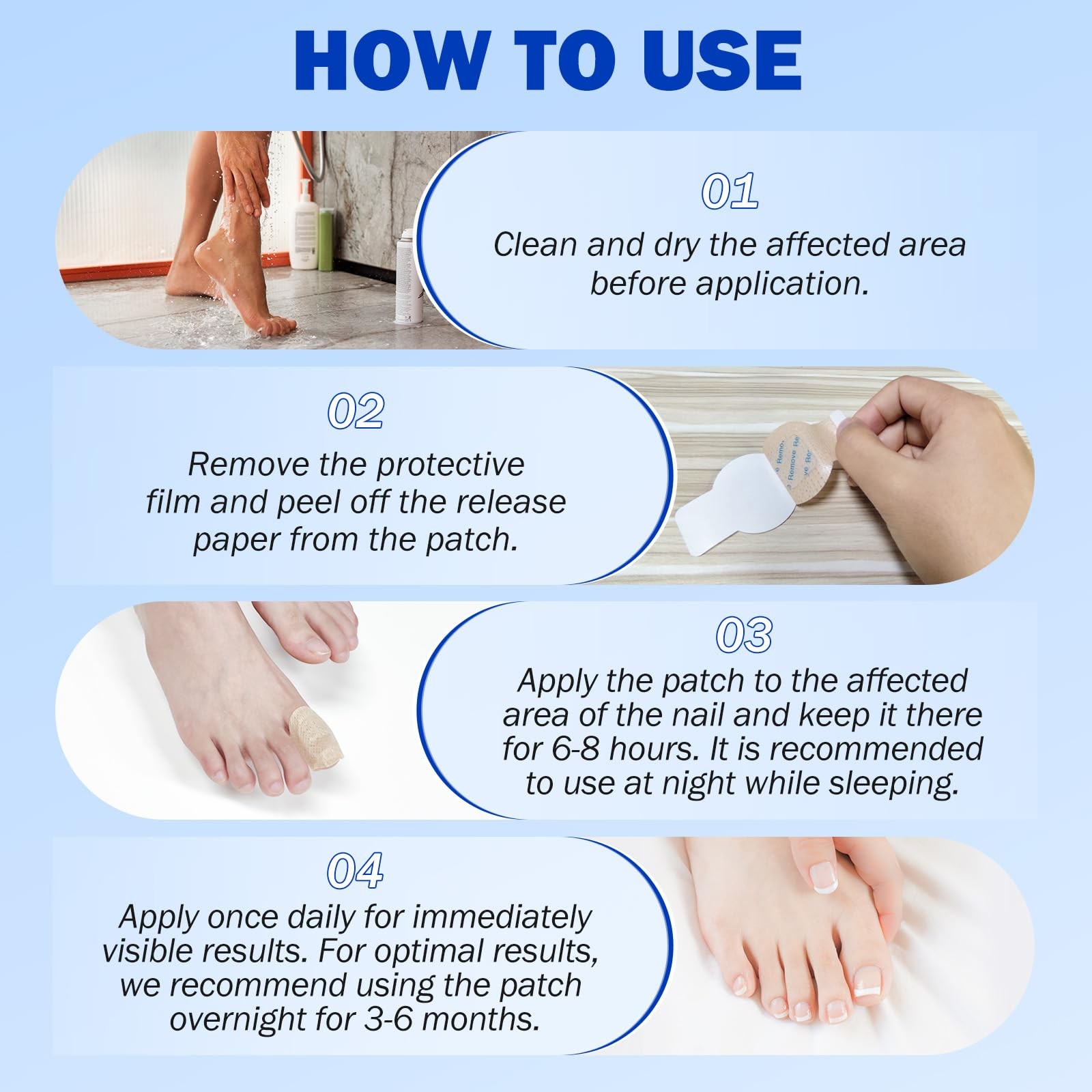 Nail Patches 42 PCS Toenail Treatment Extra Strength 8-Hour Overnight Fast Repai