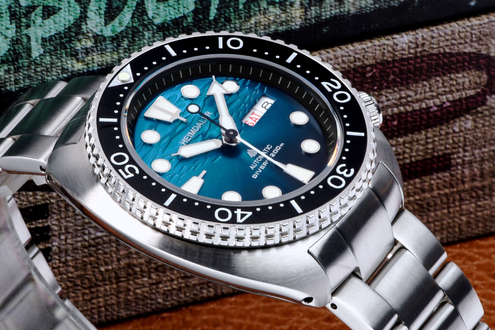 Heimdallr Sharkey 6105 Willard NH36 Day Date Automatic Watch Turtle Diver 45mm