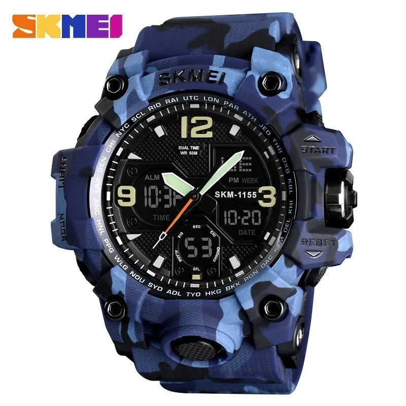 SKMEI Men Sport Watches Military Dual Time Boys Watch Digital Quartz Wristwatch