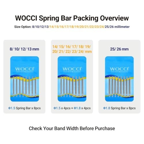Watch Spring Bars Stainless Steel 21mm Double Flange 1.5mm 1.8mm 8 Pieces Watch