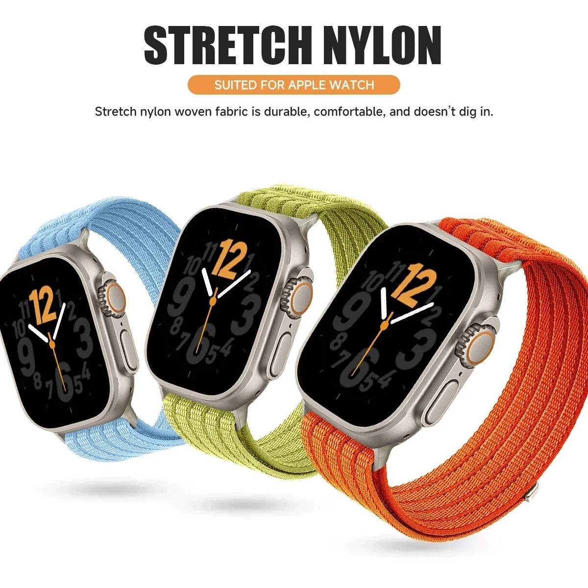 Nylon Sport Loop Band for Apple Watch Series 11, 10, 9, 8, 7, 5 6 – 1, SE, Ultra