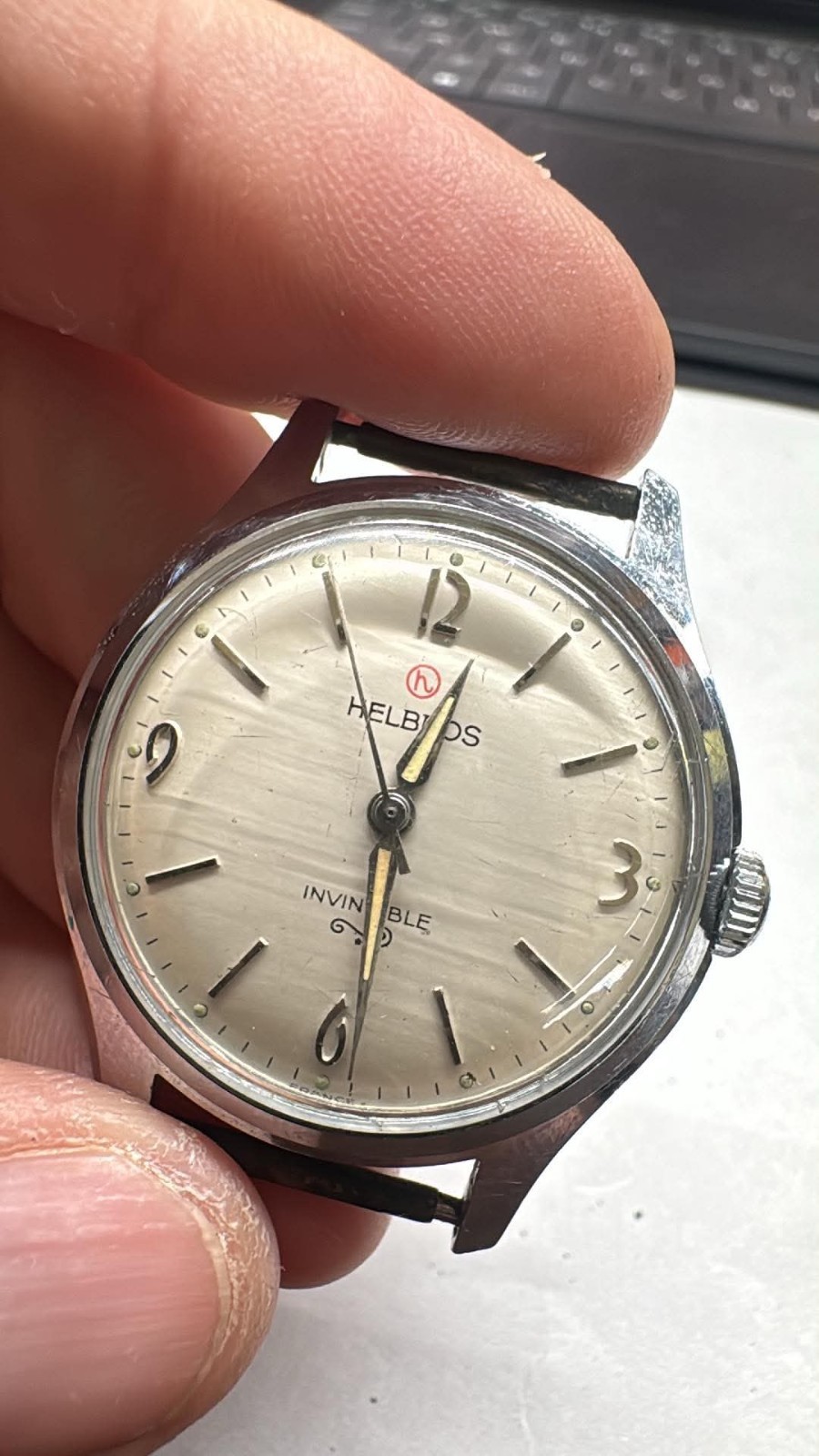 Vintage SS 33MM Helbros Invincible Manual Men’s Watch RUNS A50