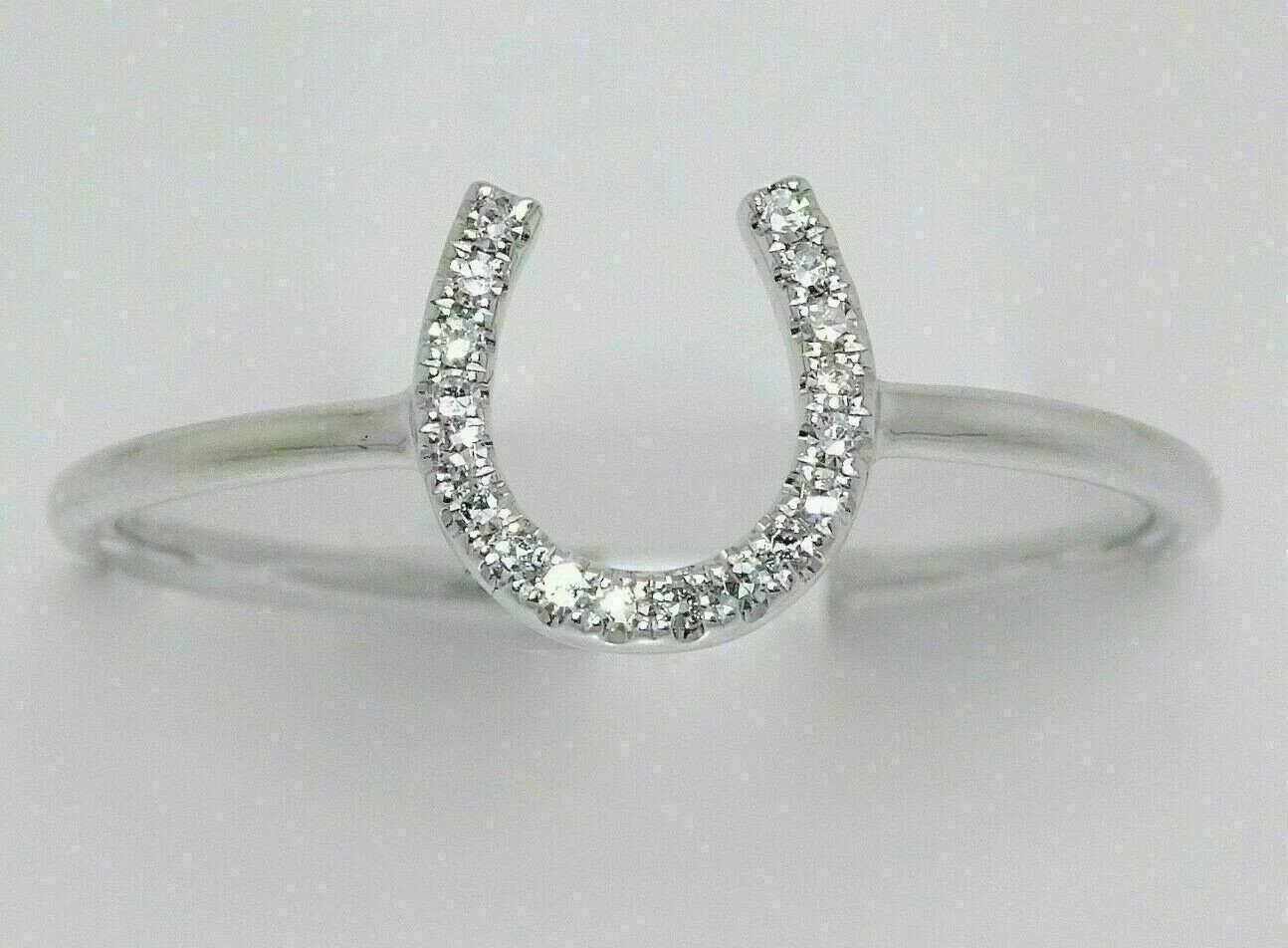 1Ct Round Lab Created Diamond Horseshoe Women’s Band Ring 14K White Gold Plated