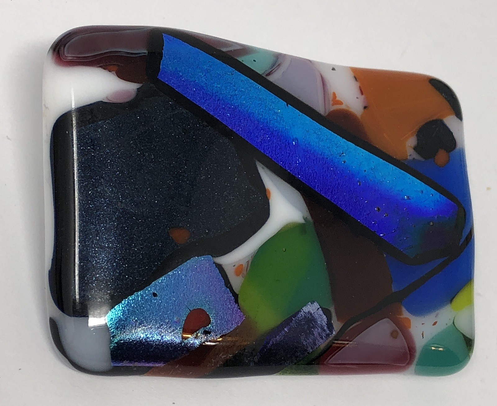 Dichroic Glass Brooch Pin Handcrafted Artisan
