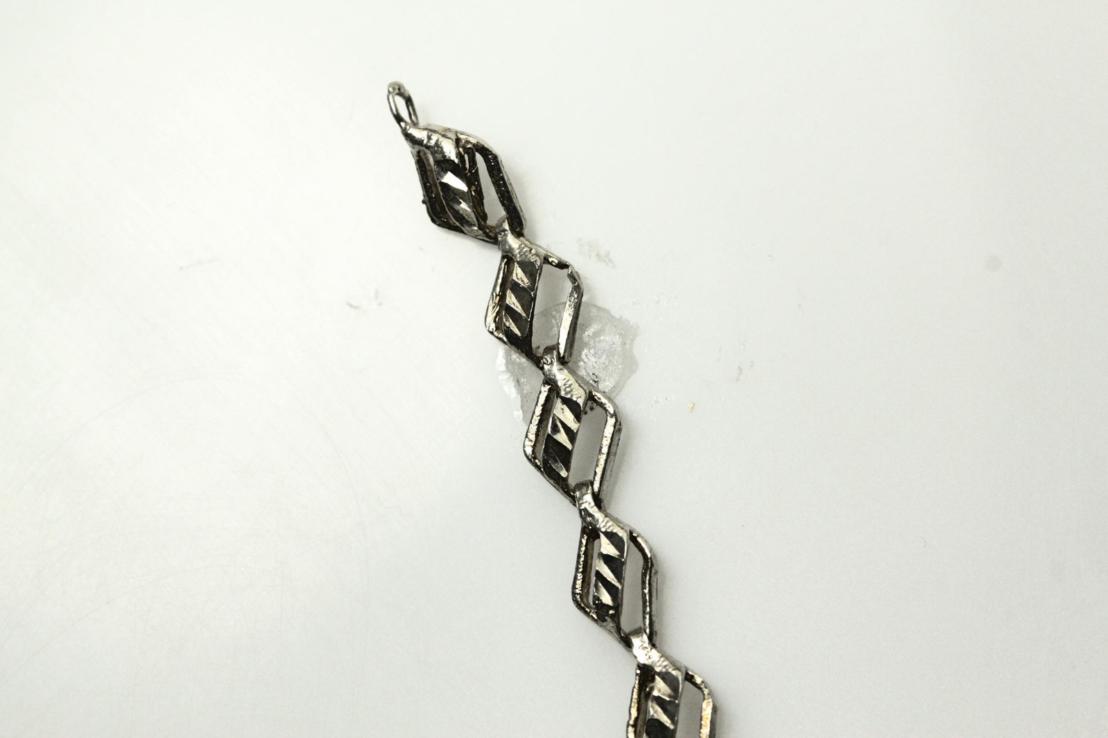 925 Sterling Silver 7.5″ Diamond Cut Kite Shaped Link Bracelet (BR3796)