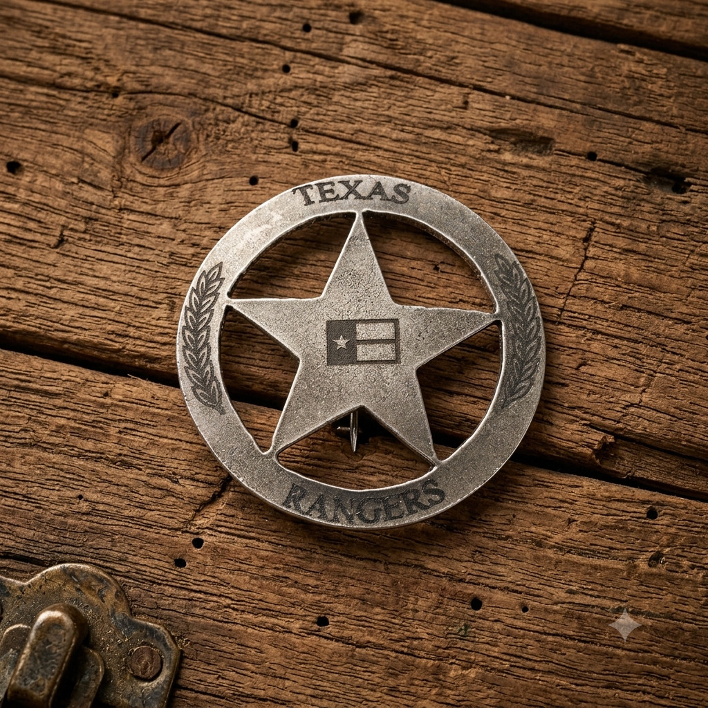Replica Texas Rangers Badge Company B Old West Western Silver Badge