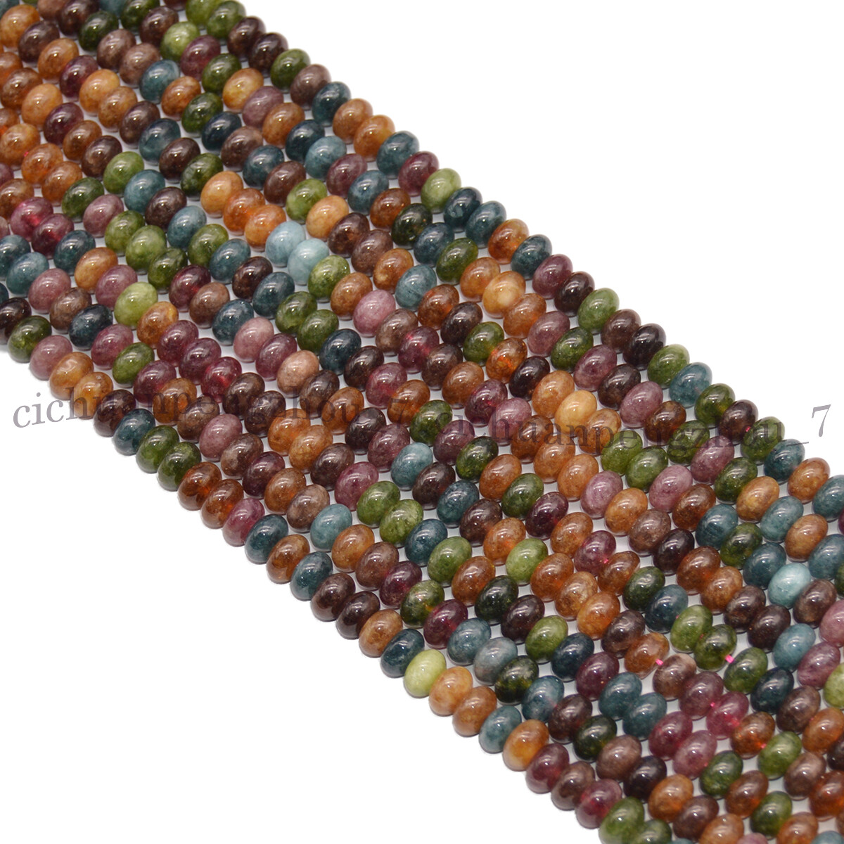 Natural Colorful Tourmaline 4x6mm 5x8mm Rondelle Gemstone Loose Beads 15”Strand