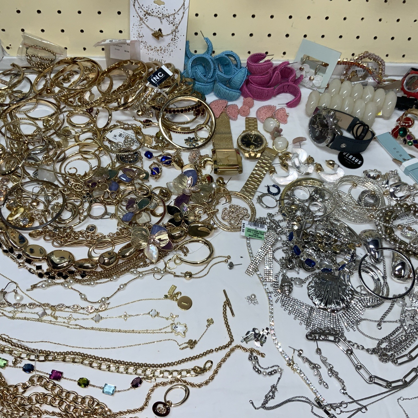 Jewelry Craft Repair Lot Junk Mixed Scrap Chains Beads Metal Plastic 7lb. 8oz.