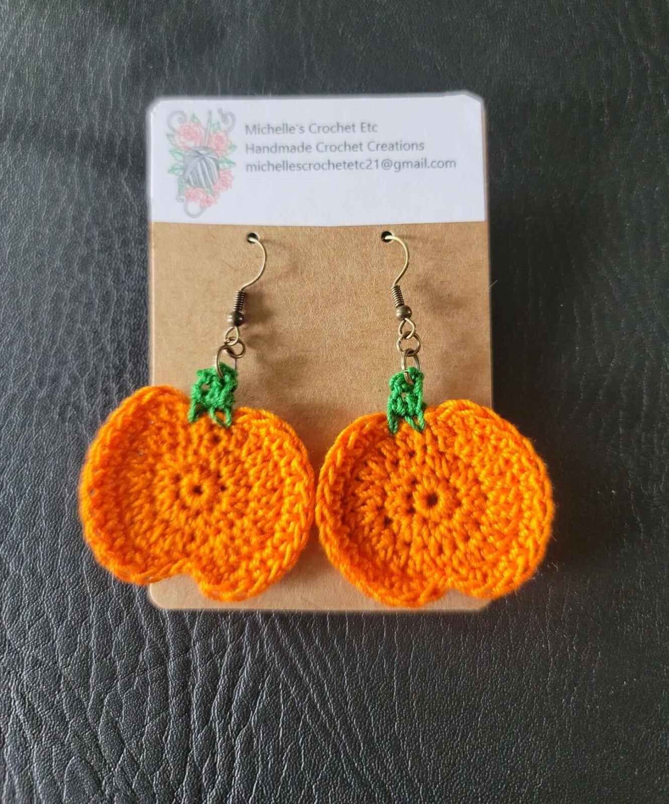 Crochet Earrings Blue Brown Green Eyeballs Apples Pumpkins Candy Corn Handmade