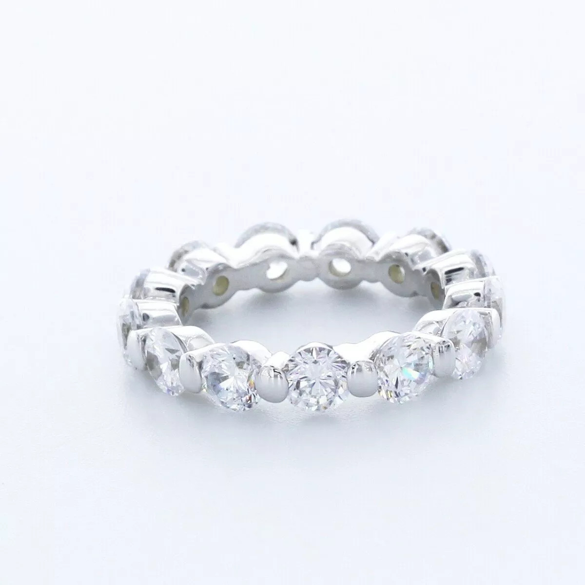 Eternity Wedding Ring Classic Solid 14K Gold 2.75 CT Round Natural Diamond G SI1