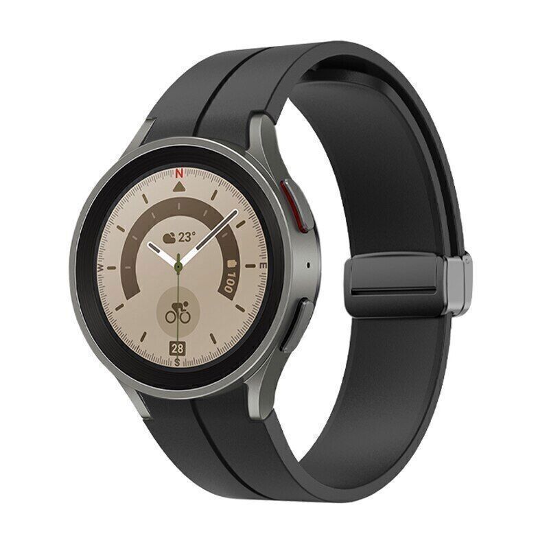 Magnetic Clasp Silicon Strap Band For Samsung Galaxy Watch 5 40/44mm/ 5 Pro 45mm