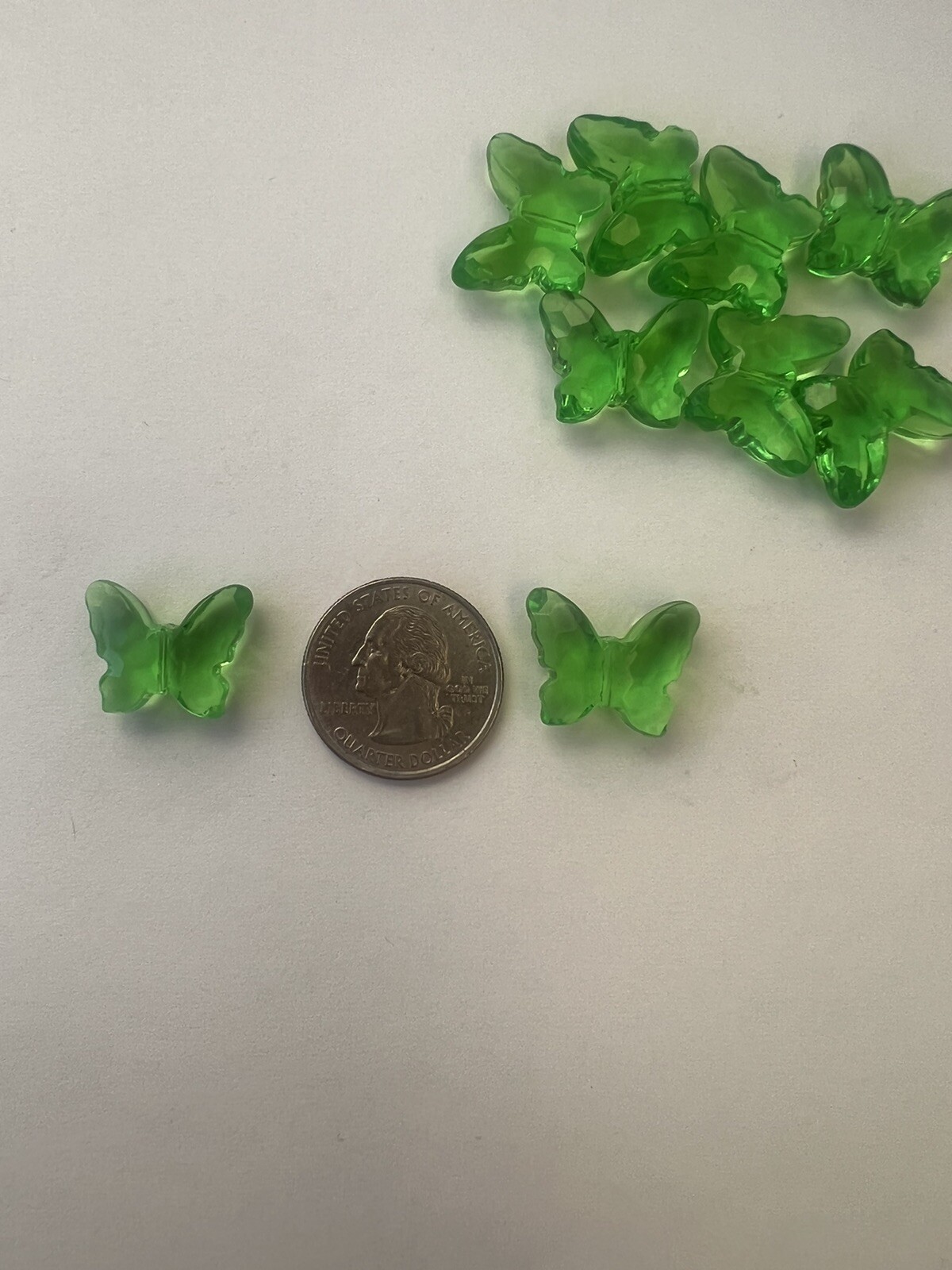 Plexi- Vintage German(1980s) 22MM Butterfly Beads Green(20 PCs $9.99)