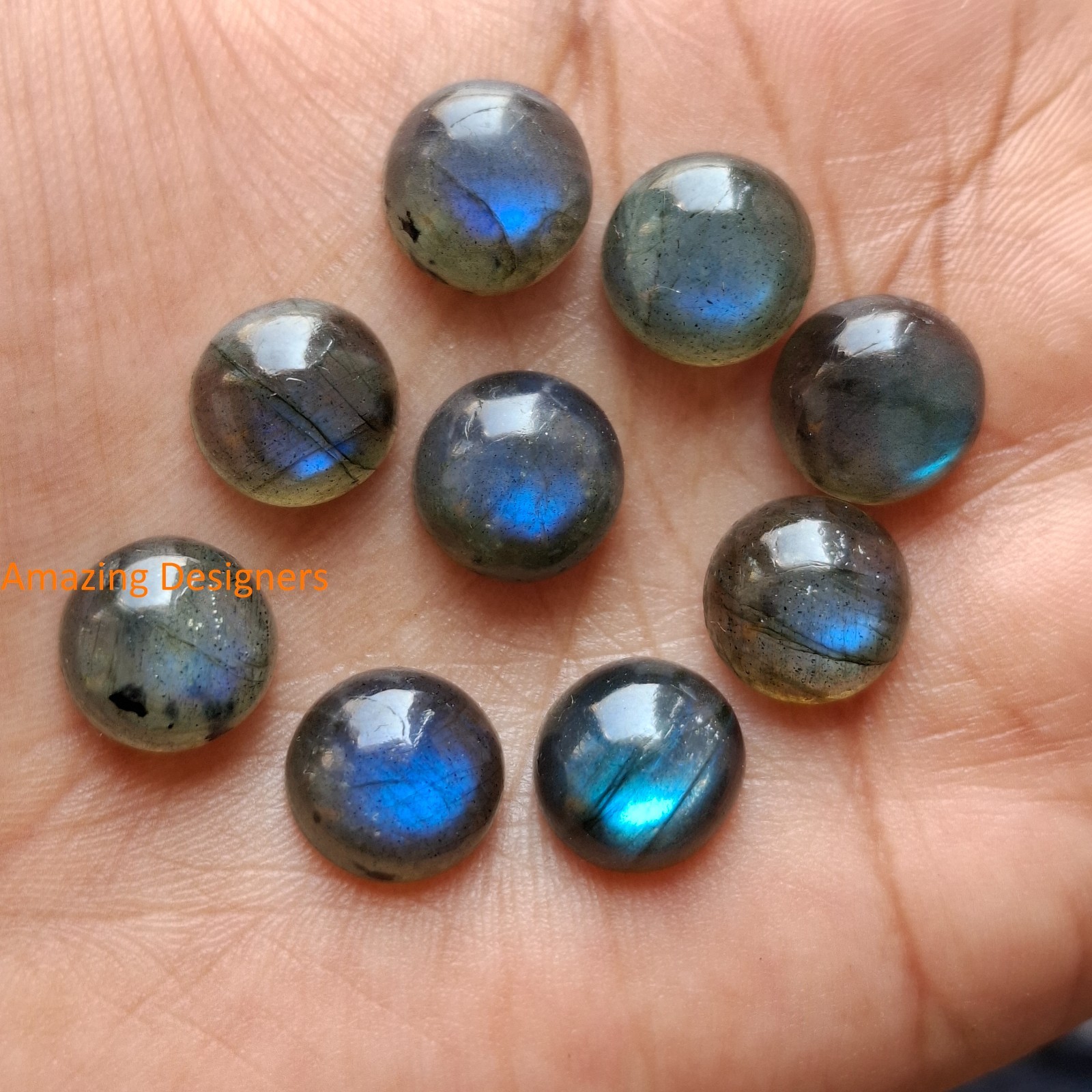 Natural Blue Labradorite Round Cabochon 3mm to 20mm Loose Gemstone