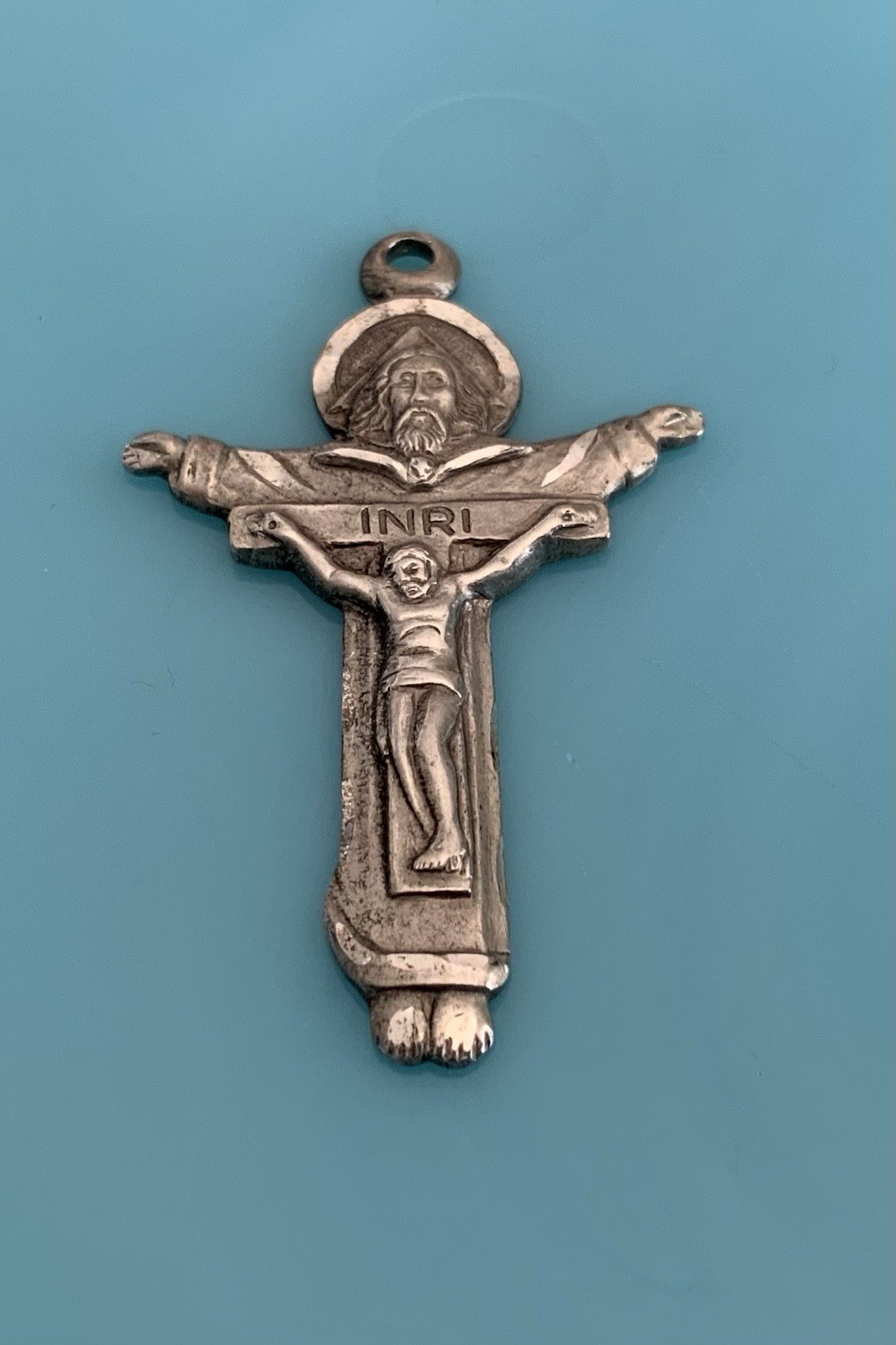 Sterling Silver Bliss Trinity Father Son Holy Spirit Cross Crucifix Pendant 6g