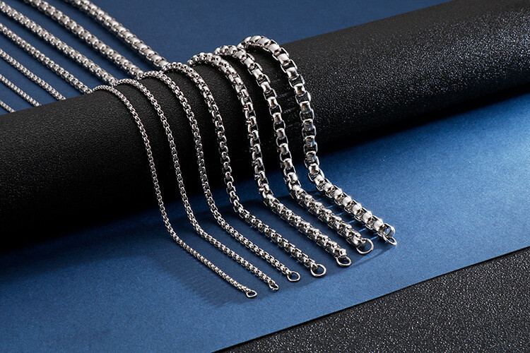 18″-30″ Stainless Steel 2mm/3mm/4mm/5mm/6mm/7mm Smooth Box Chain Necklace #N260