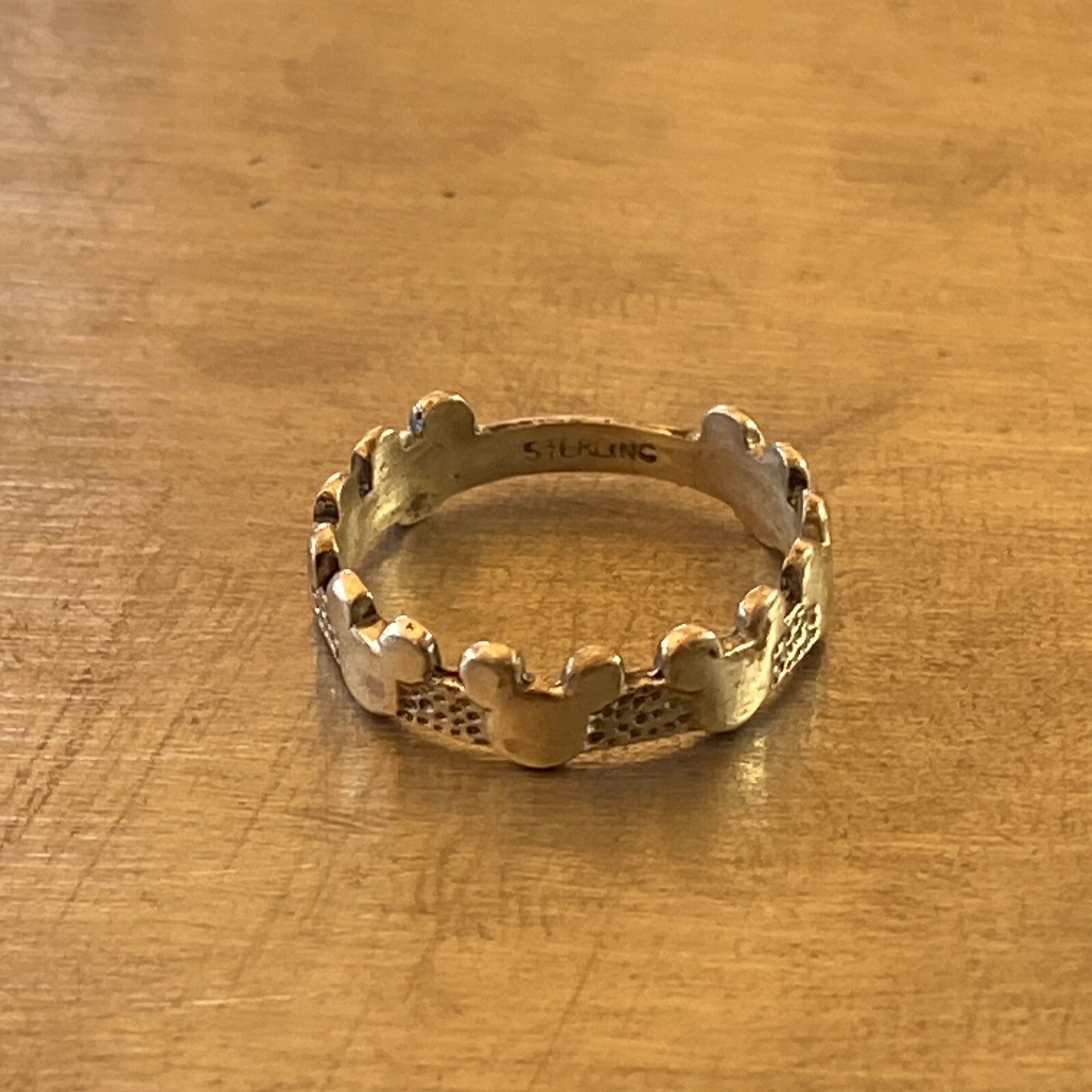 Sterling Silver Disney Mickey Mouse Head Ring Band Size 6.5