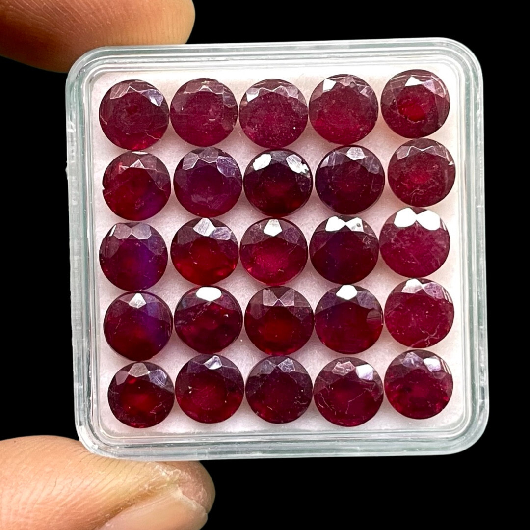 6 Pcs Natural Ruby 6mm Round Cut Rich Red Loose Gemstones Wholesale Lot