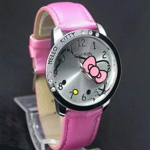 Girls Hello Kitty Cartoon Fashion Wrist Watch Children Kids Watch Christmas Gift