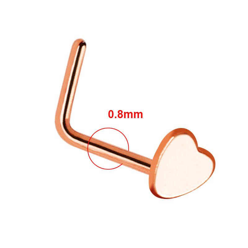 8pc Set Black Silver Rose Gold L Shape Nose Stud Helix Ring Piercing Jewelry 20G