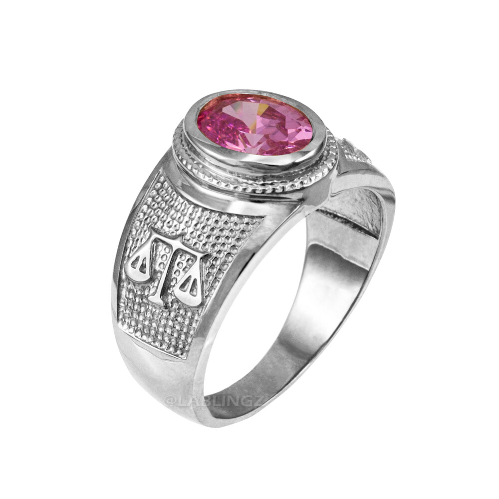Sterling Silver Zodiac Sign Birthstone CZ Ring