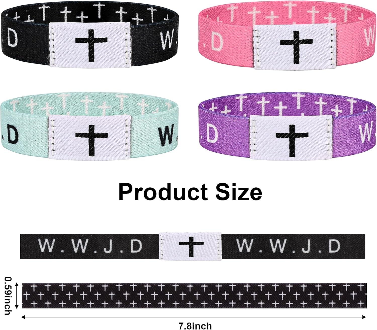 4PCS Daily Bible Verse WWJD Bracelet, Christian Jesus Wearable Bracelet for W…