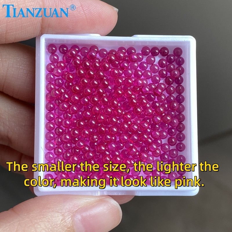 Lab-Crown Round Ruby Ball Gemstones | Multi-Size Loose Beads for Jewelry Making