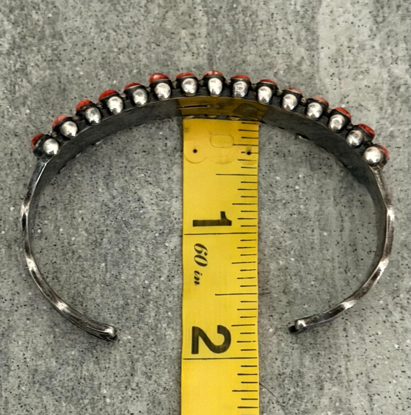 Native American Navajo Orange Red Spiny Oyster Sterling Bracelet 50g 7.25 in