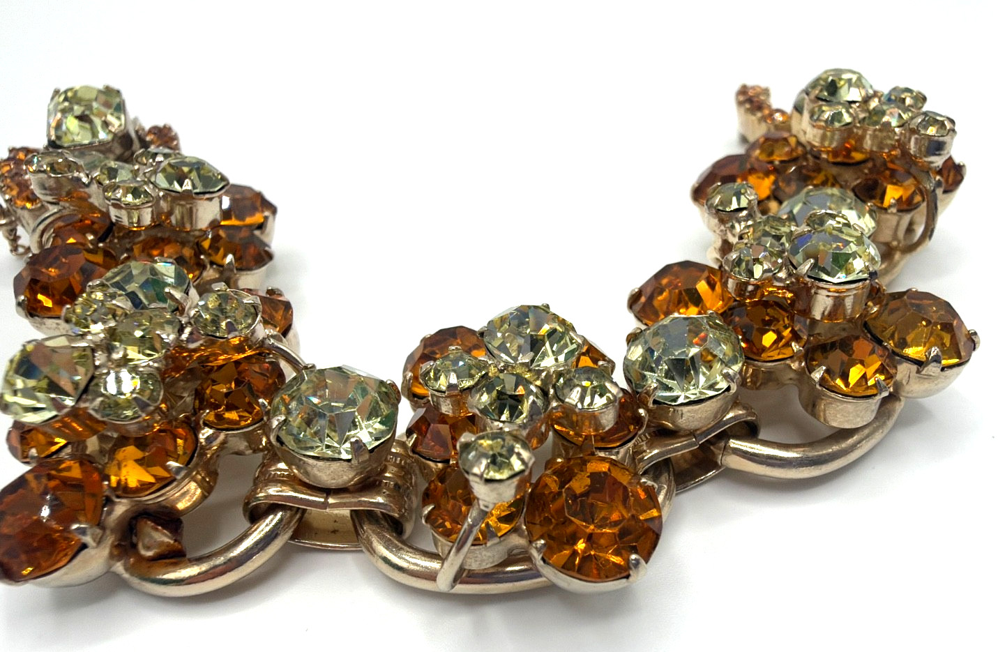 JULIANA D&E Set Bracelet w/Earrings Topaz and Citrine Rhinestones Ref#3288