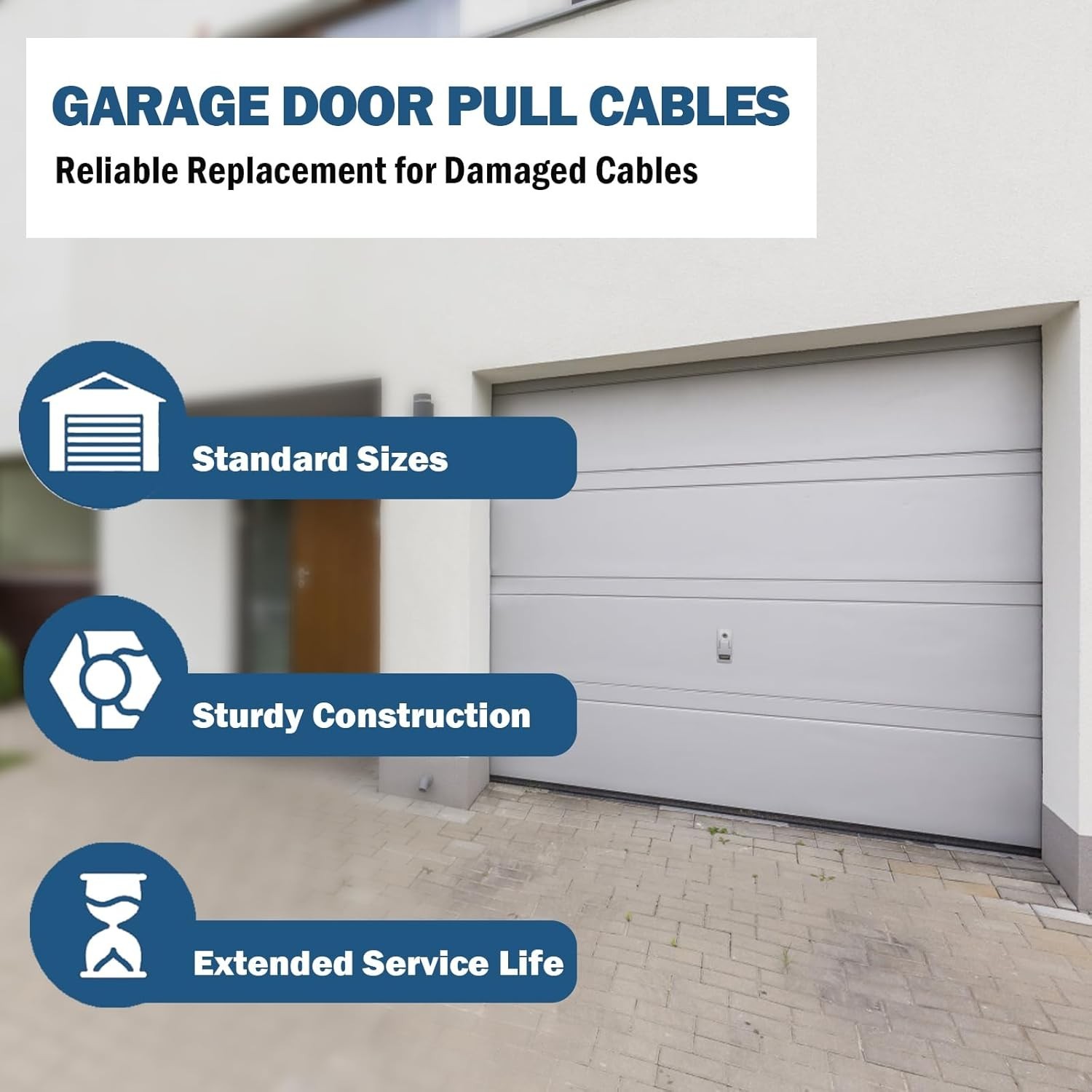 9.5FT Garage Door Cable Replacement /8 inch Vinyl Coated Wire Cable & Parts F…