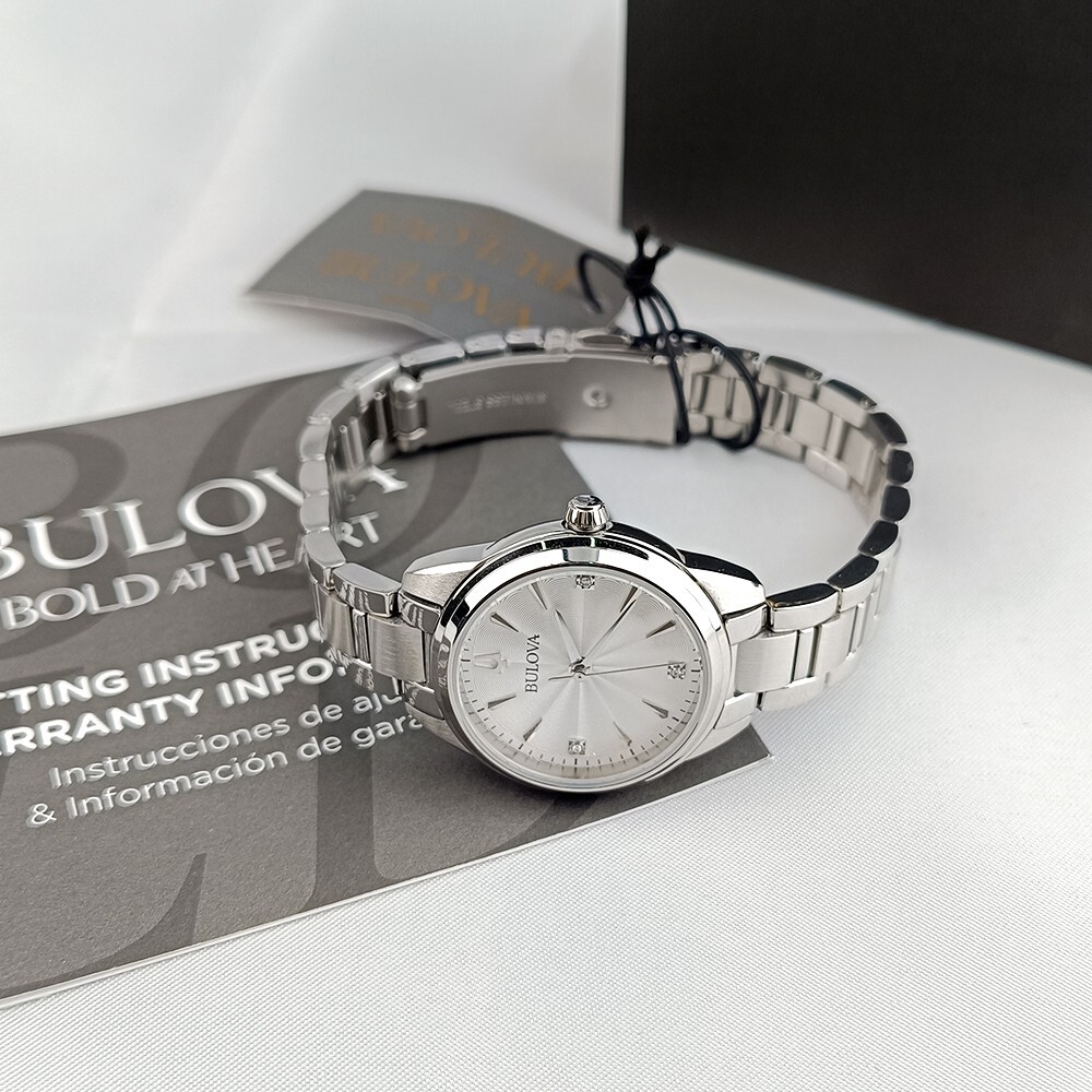 New Bulova Sutton 96P219 Diamond White Dial Quartz Stainless Steel Women’s Watch