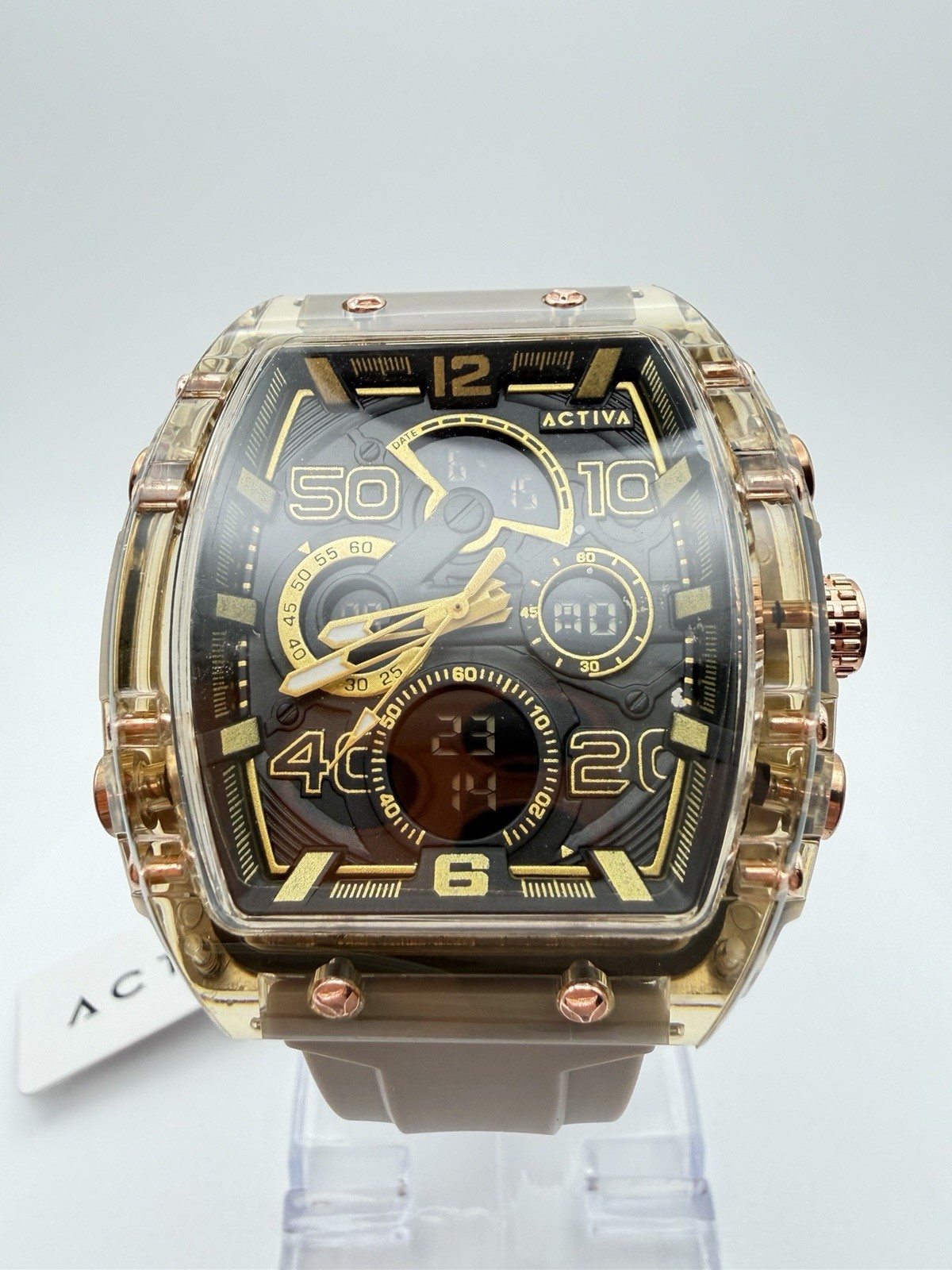ACW8109-007- Activa X Invicta 45mm Men’s Digital Watch – Apricot & Brown .