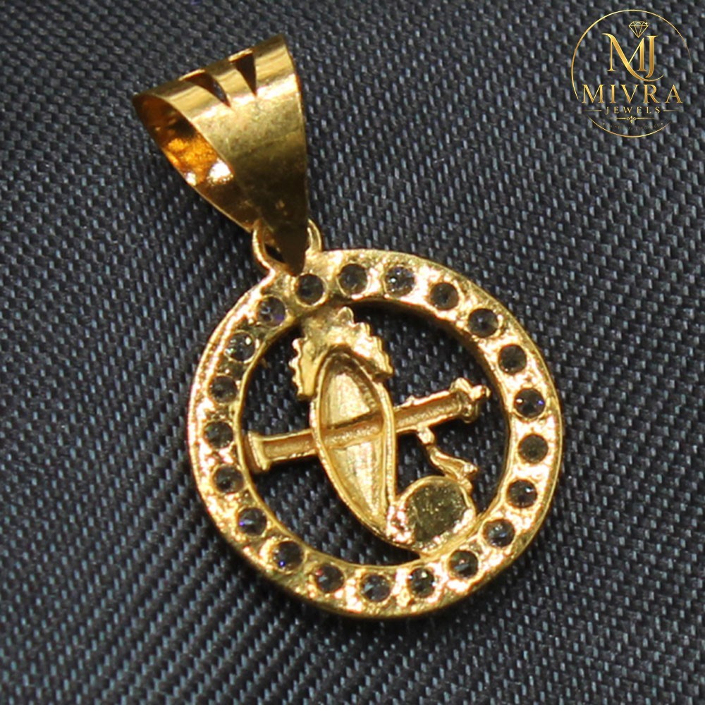 22K Solid Gold Minimalist Teardrop Pendant Exclusive Design 2cm 1.12g
