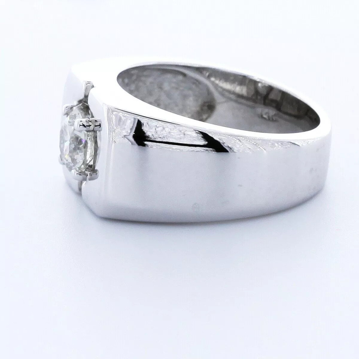 Solid 14K White Gold Solitaire Mens Ring 1.72 CT Round Lab-Grown Diamond G SI2