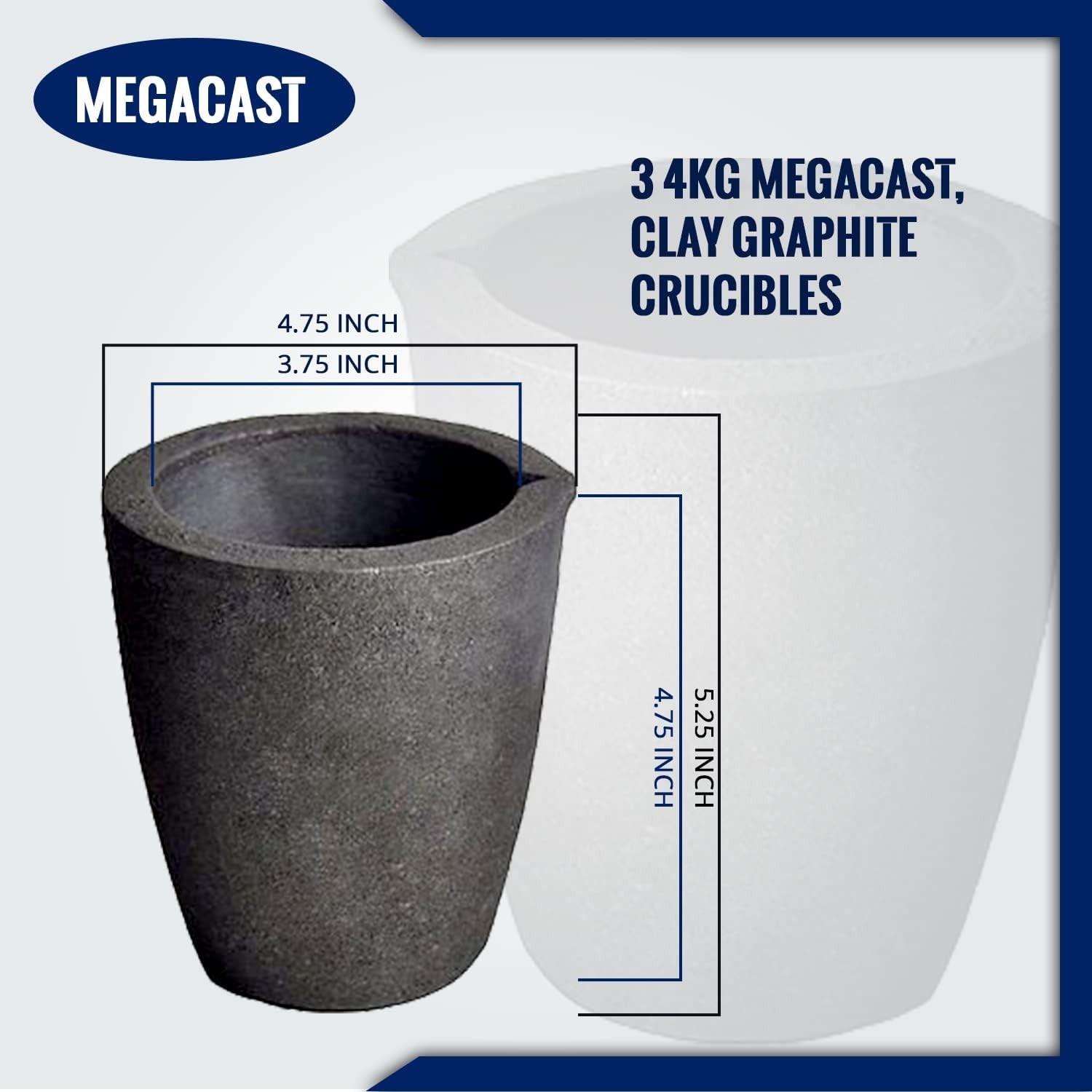 High Heat 4KG Graphite Crucible for Efficient Metal Casting & Refining