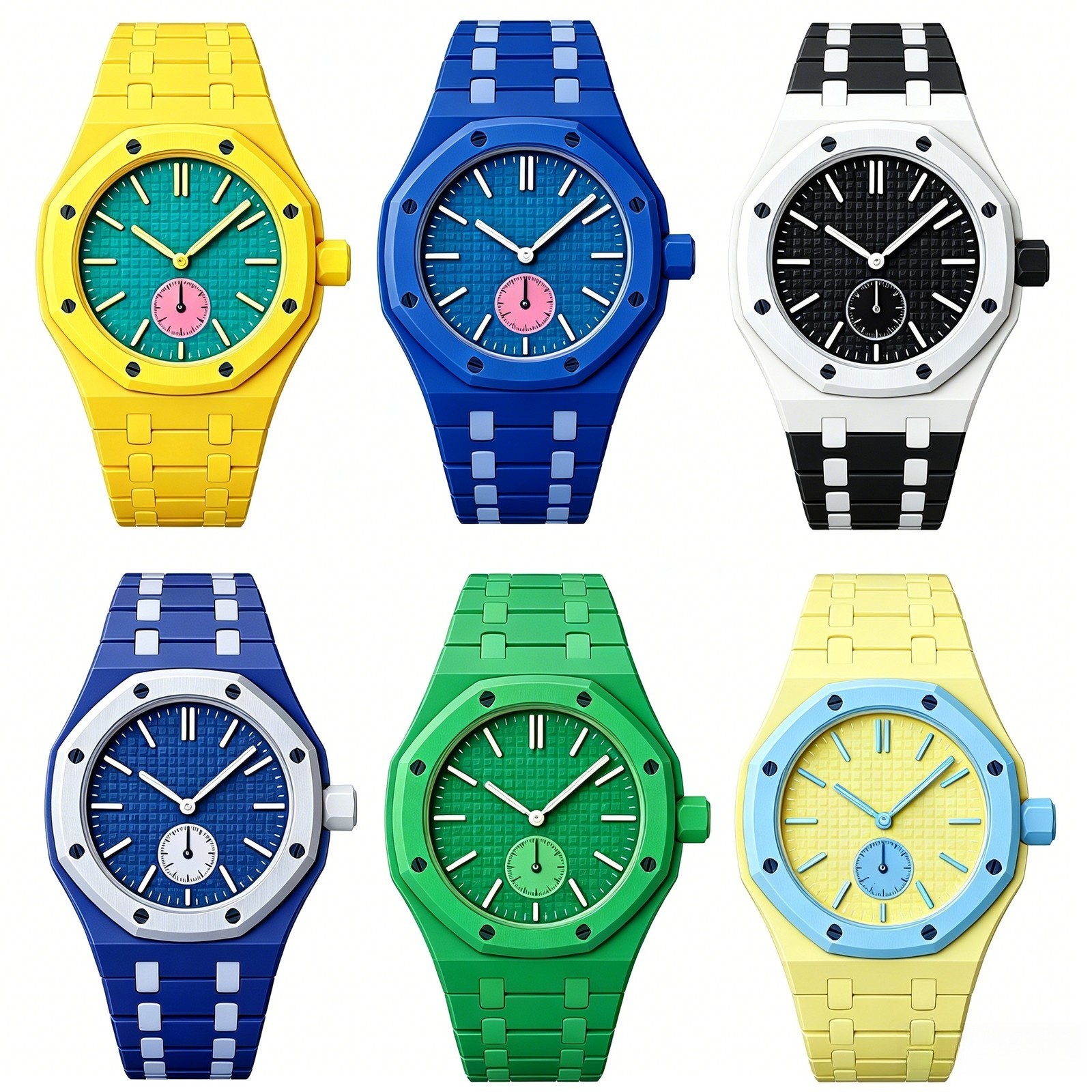 Luxury Bioceramic Case Band Mod Kit For Swatch X AP Royal Pop Watch Pre-Sale