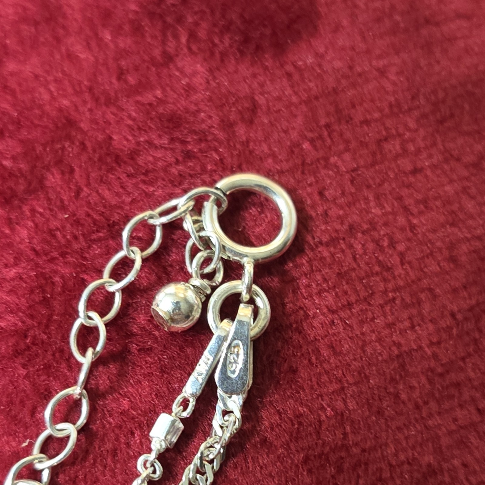 925 Sterling Silver Figaro Chain Anklet Adjustable Spring Ring