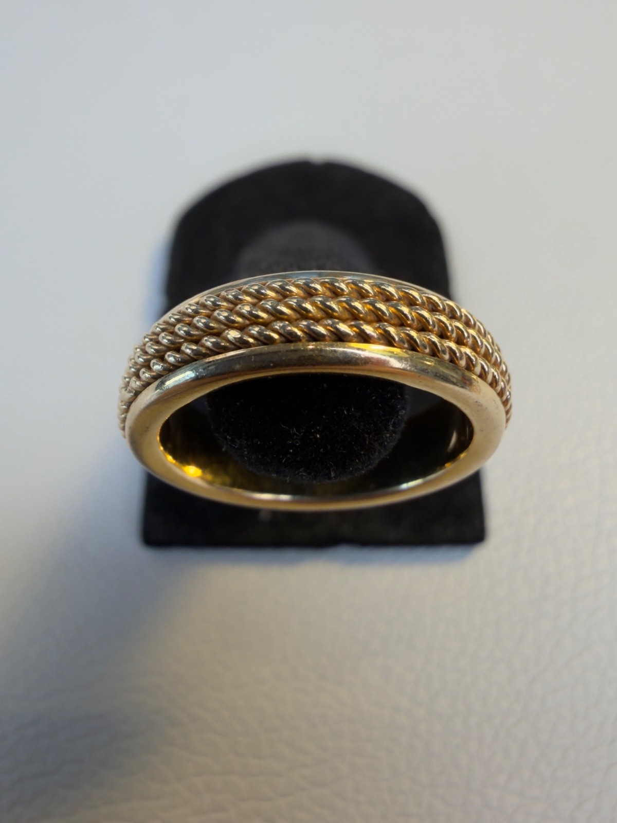 Heavy 14K Gold Band (6.88g) – Triple Rope/Cable Designer Ring – US Size 6