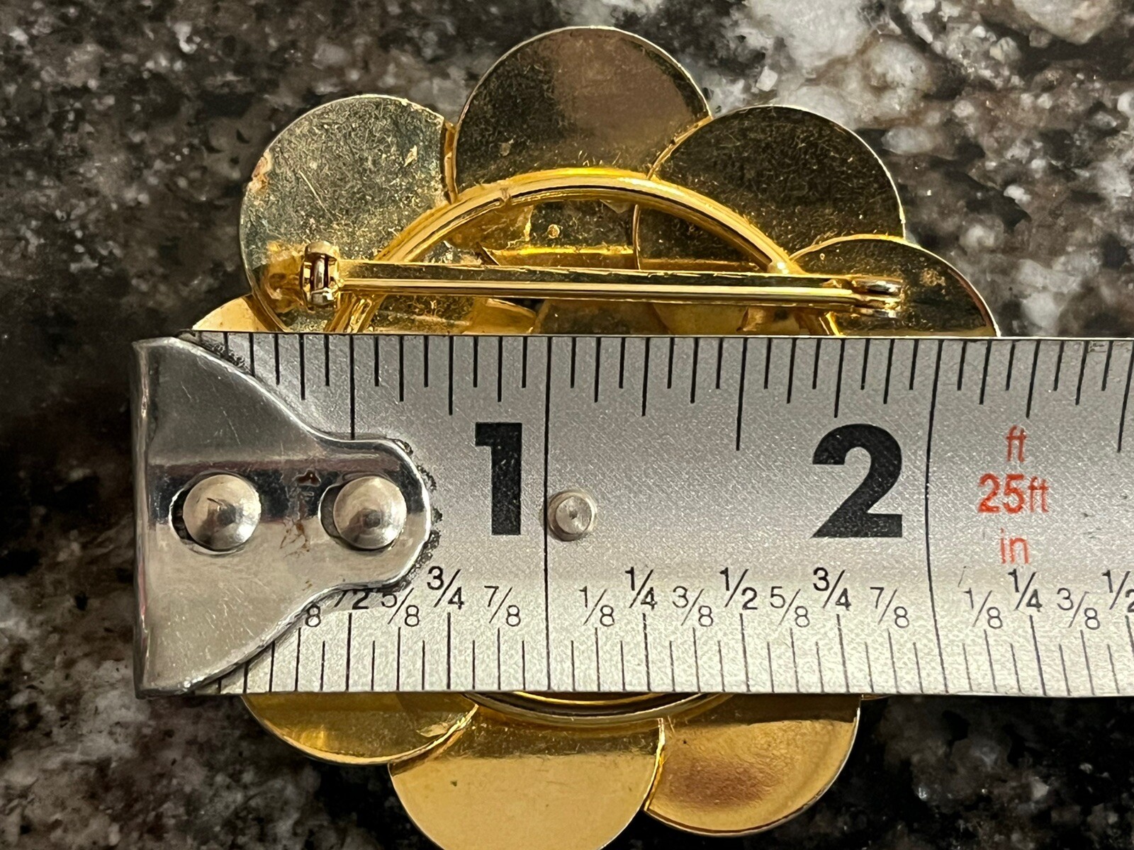 Brooch Astrological 12 Month Golden Color 2 1/4” Round Great Detail