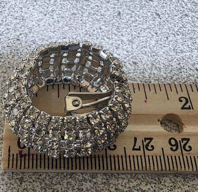 Shiny And Bright Crystal Bracelet With Matching Clip Hoops. #843