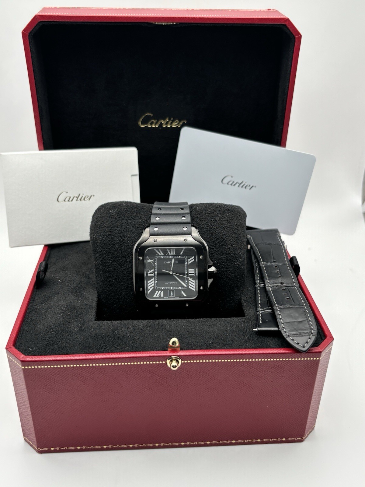 Cartier Santos de Cartier, Black Dial. Luxury. WSSA0039