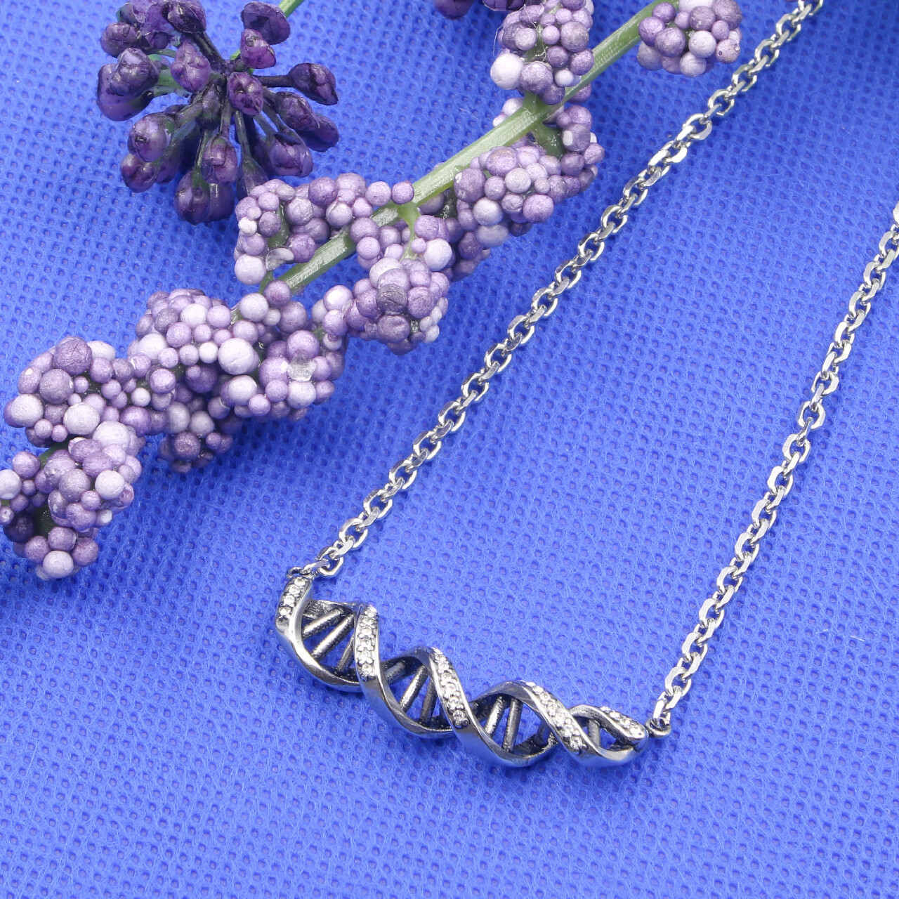 DNA necklace 316L stainless steel with crystal by Controse