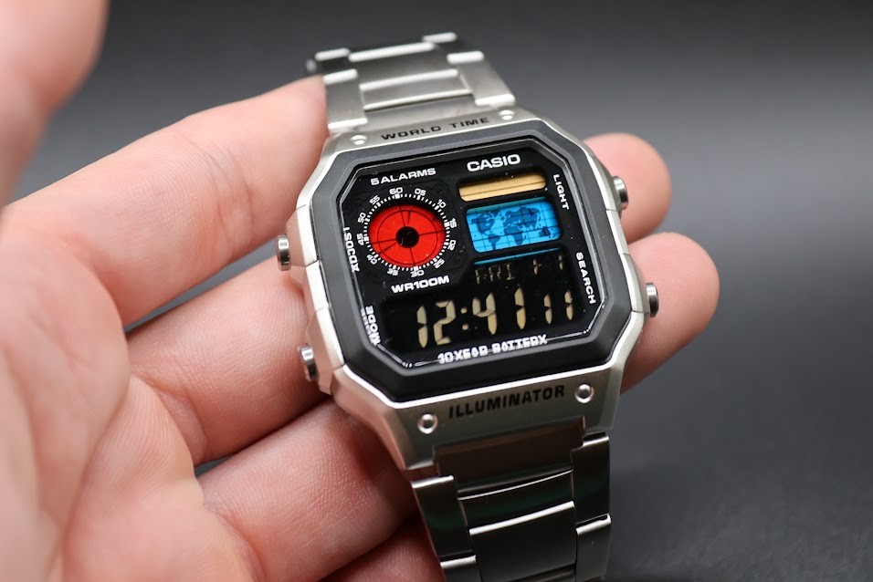 CASIO AE-1200WHD. Royale World Time Watch Mod. Negative Display – Hydromod